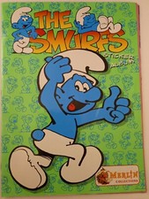 The Smurfs : Vintage Merlin Sticker Album from 1995 : 100% Complete