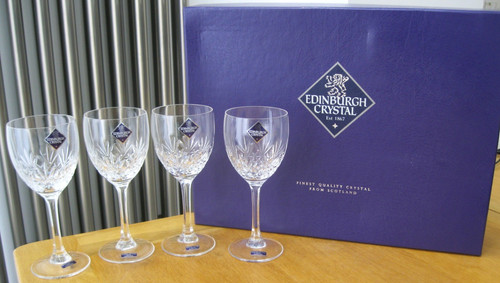 Edinburgh crystal jura wine - 4x,