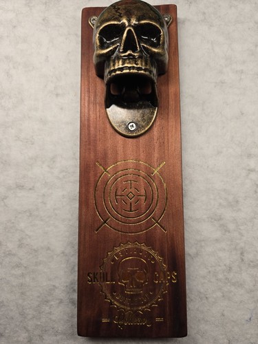 Skull cap bottle opener and - bottle,