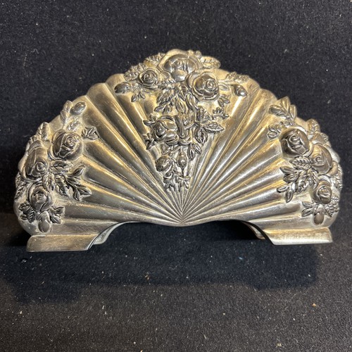 Ornate silver plate - napkin, /
