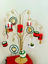 Vintage kitsch Hand Crocheted Christmas tree decorations Baubles Ornaments x 14