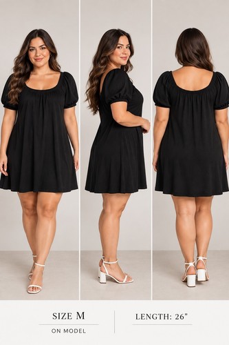 Women m black puff - m,