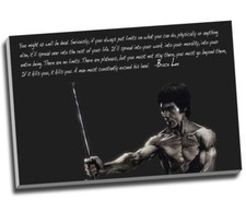 Bruce Lee Canvas Inspiration Qoute 2 Canvas Print Wall Art 30x20" A1