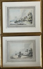 Samuel Howitt: Travellers on the Road pair of watercolours. Multiple provenances