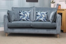 FURNITURE VILLAGE, LOUNGE CO, COLETTE 2.5 SEATER SOFA IN DENIM JACKET FABRIC #2