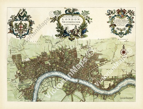 Antique map london - antique,