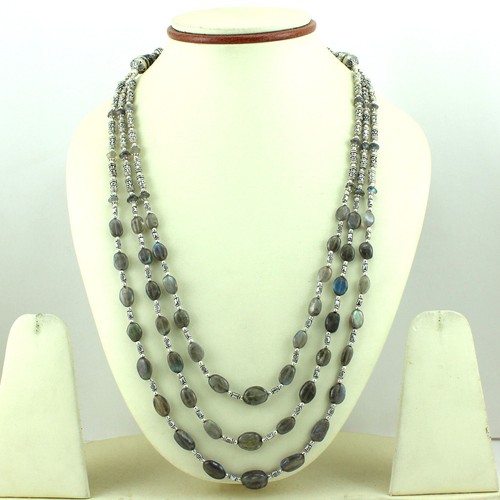 Necklace natural labradorite - necklace,