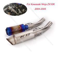 For Kawasaki Ninja ZX10R 04-05 Motorcycle Exhaust Mid Pipe Slip On 51mm Muffler