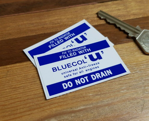 Bluecol anti freeze stickers - bluecol,