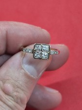 Art Deco 18ct Gold Diamond Women's Ring, Approx Size L