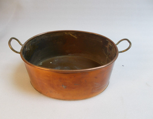 Copper planter pan pot - copper,