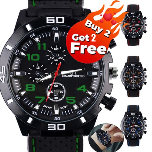 Men military watch leather - watch,