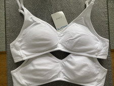 Marks and Spencer First Bra Bralette 2 pack 32AA White Slightly Padded 