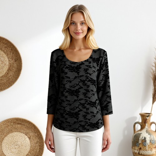Boho tunic top black - top, white