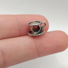 Genuine PANDORA Tea Cup & Saucer Charm  925 ALE  #400M27