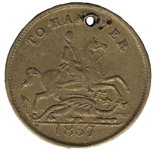 1837 victoria hanover - hanover, token