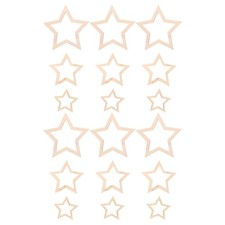 18 Pcs Wood Hoop Craft Star