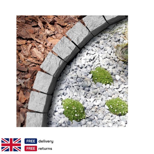 Stone effect lawn edging - stone,