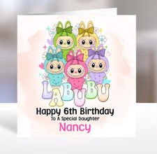 LABUBU Birthday Card - Labubu Toys Birthday Card - Any name and age - Labubu