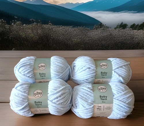 Crafty baby yarn blue - 4x, yarn,