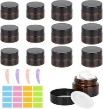 12Pcs Brown Glass Cosmetic