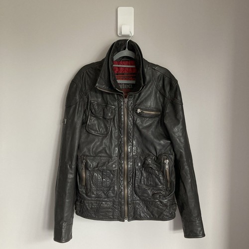 Superdry leather jacket mens - leather,