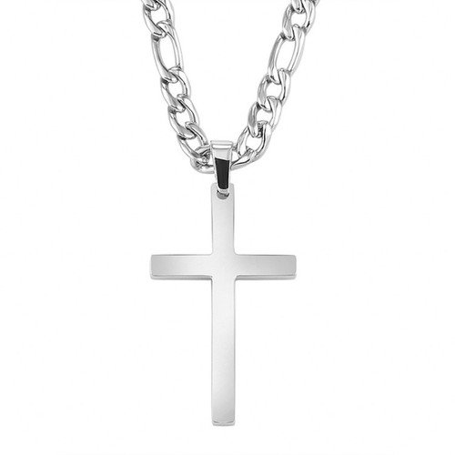 New silver cross crucifix - silver,