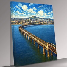 Dundee City Overlooking  The Tay Canvas Print Wall Art Picture