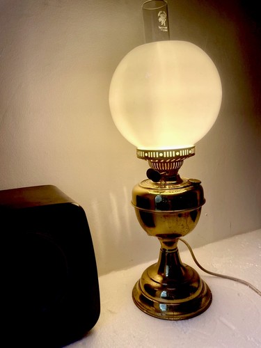 Antique brass victorian oil - brass,