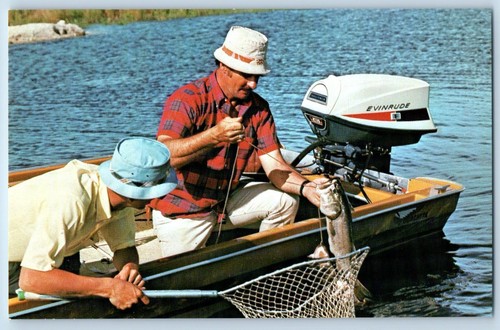 Fishing boat postcard evinrude - fishing,