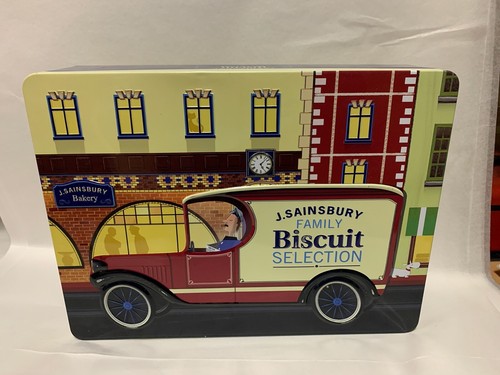 Sainsbury large biscuit tin - j,