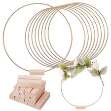 15Pcs Gold Metal Floral Hoop