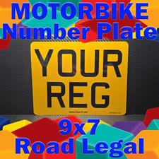 9x7 MOTORBIKE Rear Number Plate ROAD / MOT LEGAL Car Registration