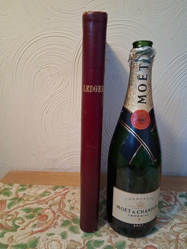 Unused antique leather ledger - unused,
