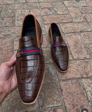 Handmade men brown leather