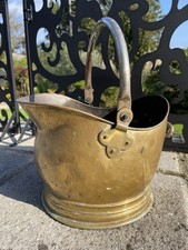 Small Brass Helmet Coal Scuttle Jardinière Planter Pot Holder Log Bucket Kindlin