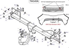 Towtrust Swan Neck Towbar For Mercedes Benz C Class Estate 2014 To 2021