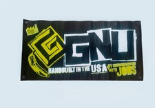 Gnu Snowboards Vinyl Sign 36" x 18" Gnu Mervin Mfg. Banner Snowboarding 