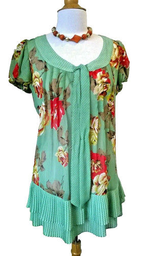 Next floral long - long, pleated
