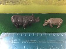 Vintage Britains Era Lead Zoo. A Rhinoceros And Calf. 1/32 Scale.