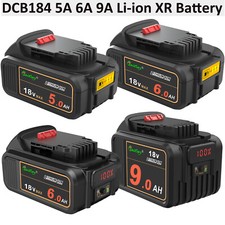 18V 5Ah 6Ah 9Ah LI-ION LED BATTERY Compatible with DEWALT DCB184 DCB183 DCB180