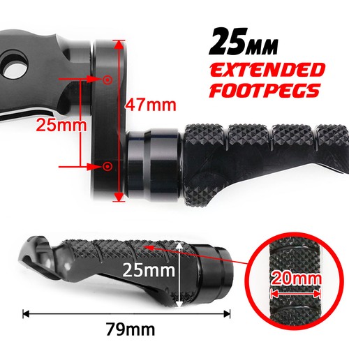 Black fight front foot pegs - black,
