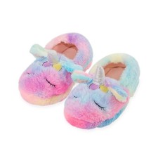 Super Plush Unicorn Girls Colourful Winter Slippers-size 6-6.5 NEW