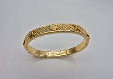 Kate Spade Heritage Bloom Hinged Bangle Gold Diamonds