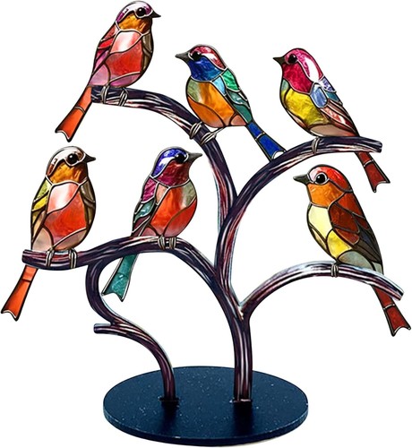 Bird ornaments stained - bird, glass