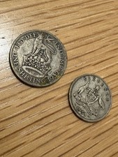 1932 UK Silver Shilling + 1951 Australia Silver Sixpence – 2 Coin Lot