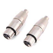 2Pcs 3 Pin XLR Female Jack To RCA Female Audio Microphone Mic Connector Adapter
