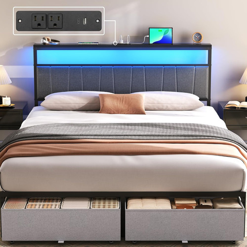 Queen bed frame - bed,