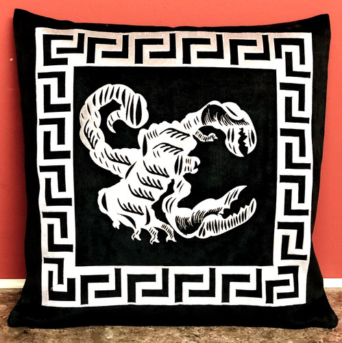 Black grey silver velvet greek - black, grey/silver
