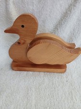 Vintage - Pine Wood - Pen Holder - Duck - 